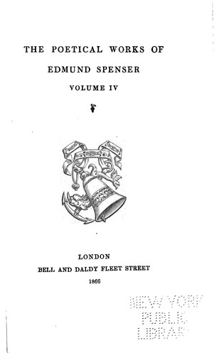 Cover for The Poetical Works of Edmund Spenser ...