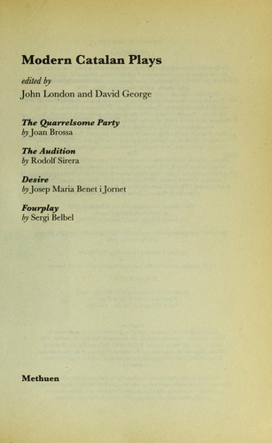 Cover for Modern Catalan plays