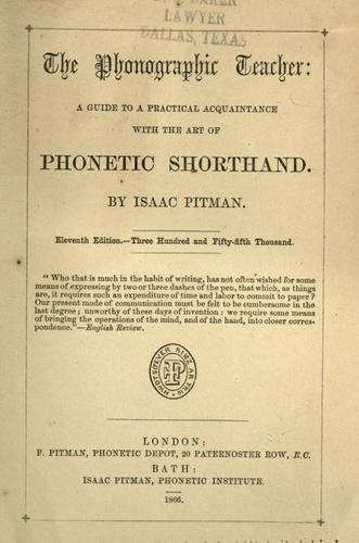Cover for The phonographic teacher