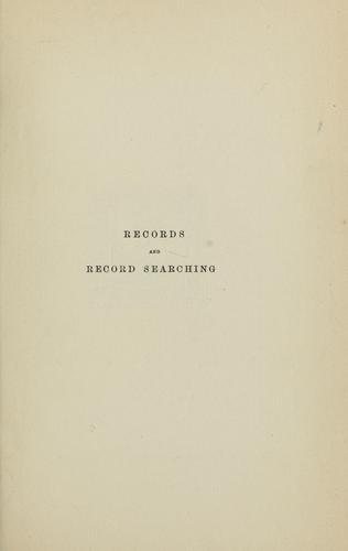 Cover for Records and record searching