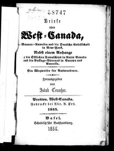 Cover for Briefe über West-Canada