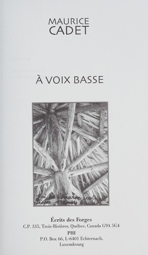 Cover for À voix basse
