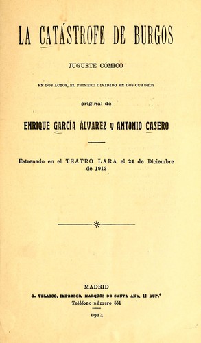 Cover for La catástrofe de Burgos