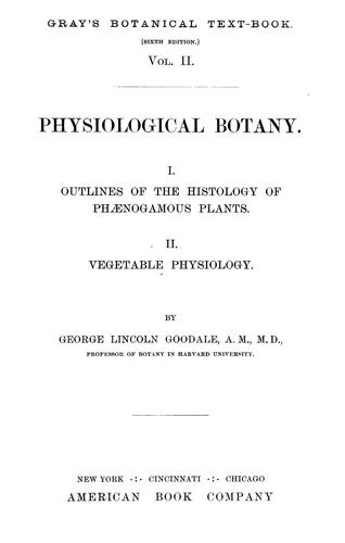 Cover for Physiological botany