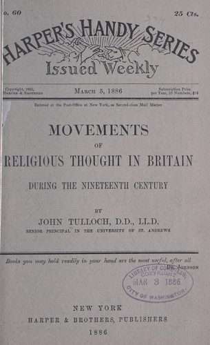 Cover for ...Movements of religious thought in Britain during the nineteenth century