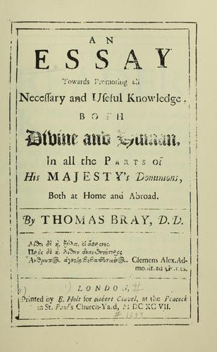 Cover for An essay towards promoting all necessary and useful knowledge