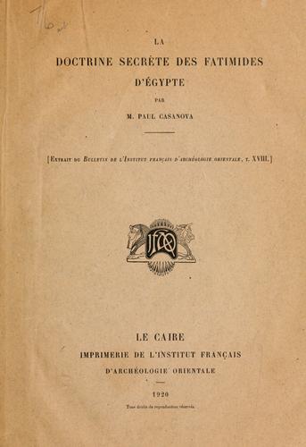 Cover for La doctrine secr©Łete des Fatimides d'©ØEgypt