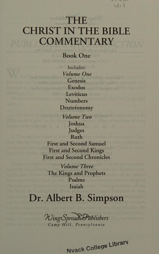 Cover for The Christ In The Bible Commentary Book One