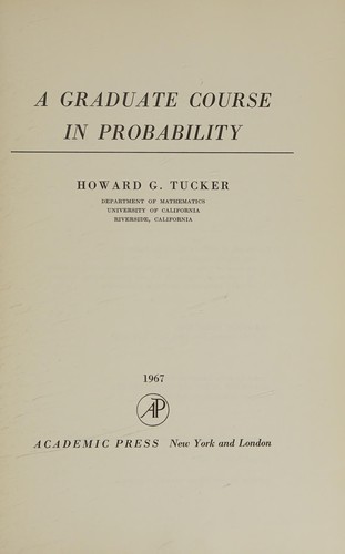 Cover for A graduate course in probability