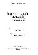 Cover for Babits-Szilasi levelezés