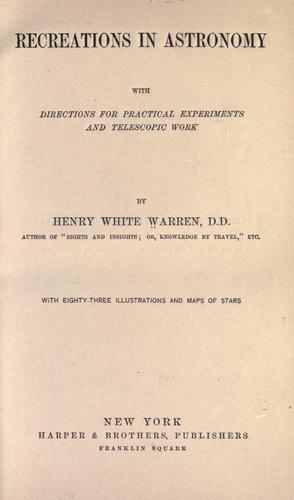 Cover for Recreations in astronomy, with directions for practical experiments and telescopic work