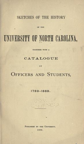 Cover for Sketches of the history of the University of North Carolina