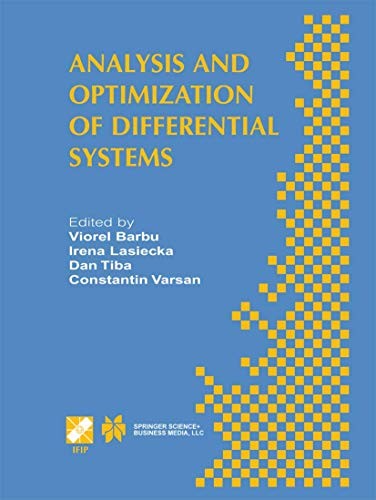 Cover for Analysis and Optimization of Differential Systems
