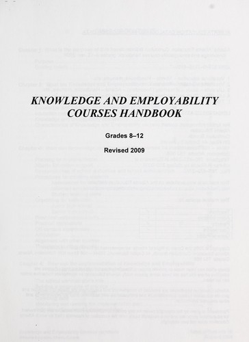 Cover for Knowledge and employability courses handbook