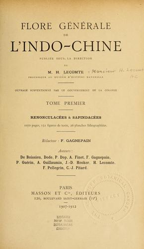 Cover for Flore générale de l'Indo-Chine