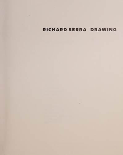 Cover for Richard Serra Drawing
