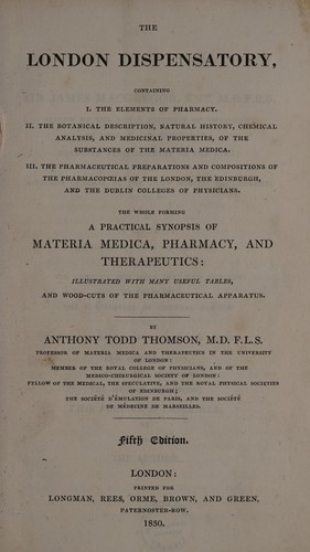 Cover for The London dispensatory, containing