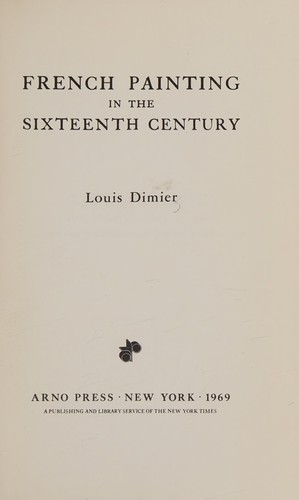 Cover for French painting in the sixteenth century.