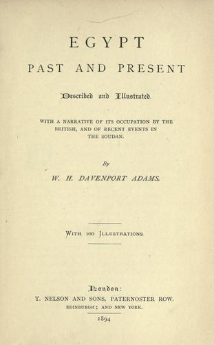 Cover for Egypt past and present