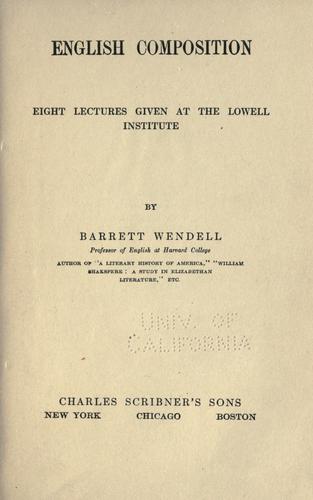 Cover for English composition.