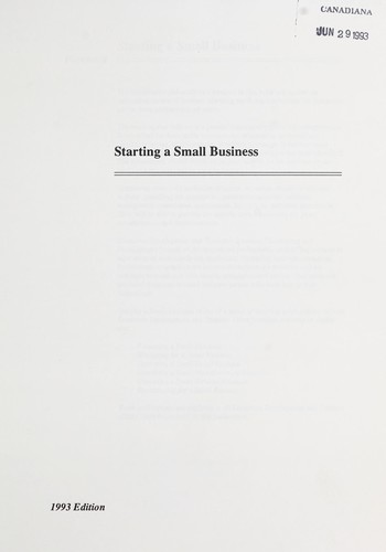 Cover for Starting a small business
