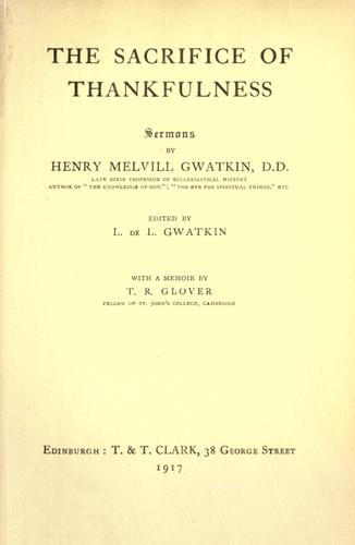 Cover for The sacrifice of thankfulness