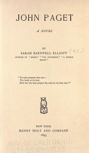 Cover for John Paget