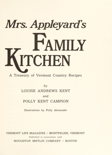 Cover for Mrs. Appleyard's family kitchen