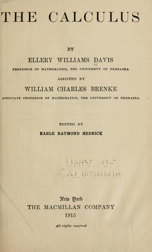 Cover for The calculus