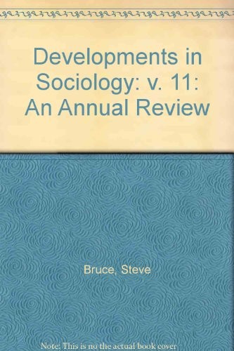 Cover for Developments in Sociology