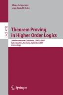 Cover for Theorem proving in higher order logics