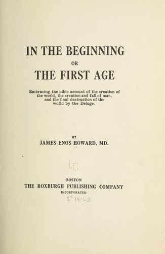 Cover for In the beginning