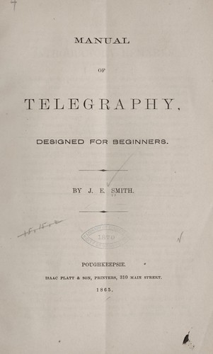Cover for Manual of telegraphy, designed for beginners