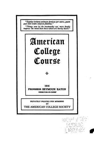 Cover for American college course.