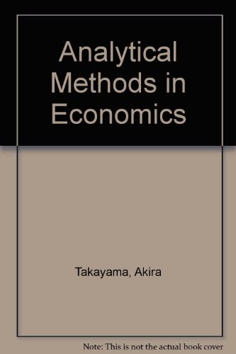 Cover for Analytical Methods in Economics