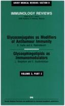 Cover for Glycoconjugates as Modifiers of Anti-Tumor Immunity/Glycosphingolipids as Immunodulators
