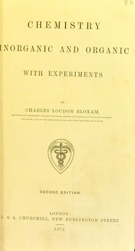 Cover for Chemistry, inorganic and organic