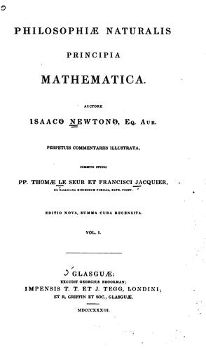 Cover for Philosophiae naturalis principia mathematica.