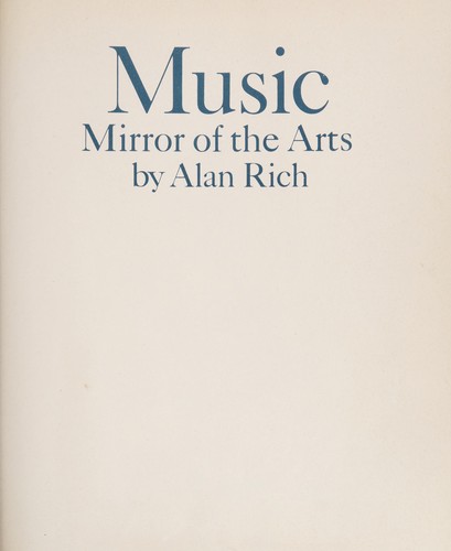Cover for Music, mirror of the arts