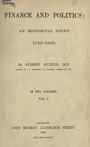 Cover for Finance and politics