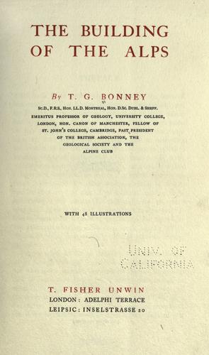 Cover for The building of the Alps
