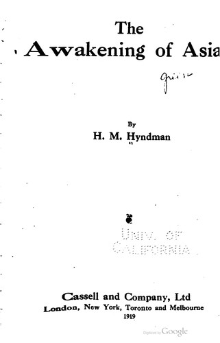 Cover for The awakening of Asia