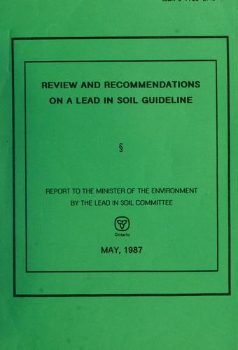 Cover for Review and recommendations on a lead in soil guideline