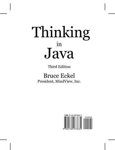Cover for Thinking In Java & Eval Online Resrces P (3rd Edition)