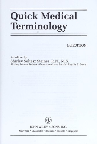 Cover for Quick medical terminology