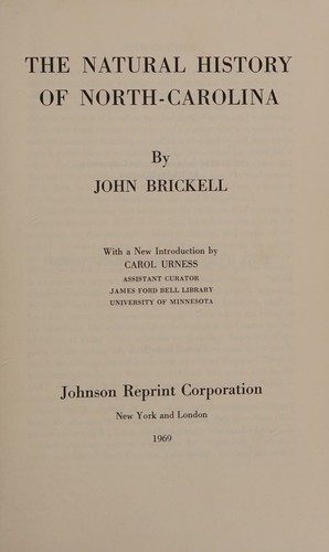 Cover for The natural history of North-Carolina