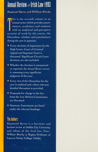 Cover for Annual review of Irish law.