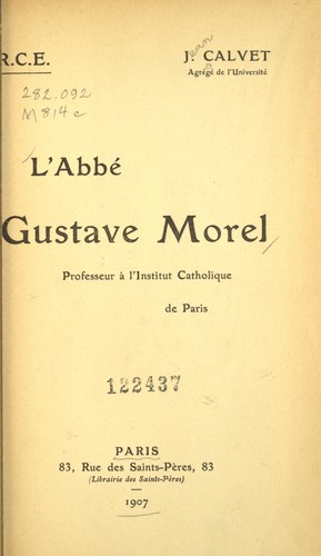 Cover for L' Abbé Gustave Morel