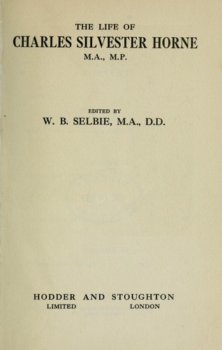 Cover for The life of Charles Silvester Horne
