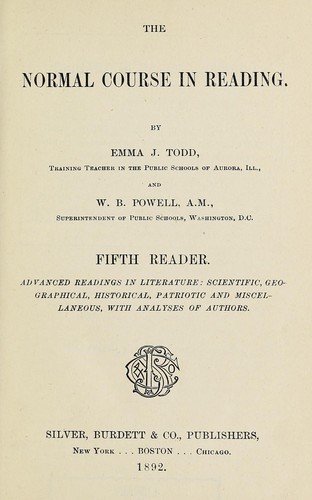 Cover for The normal course in reading